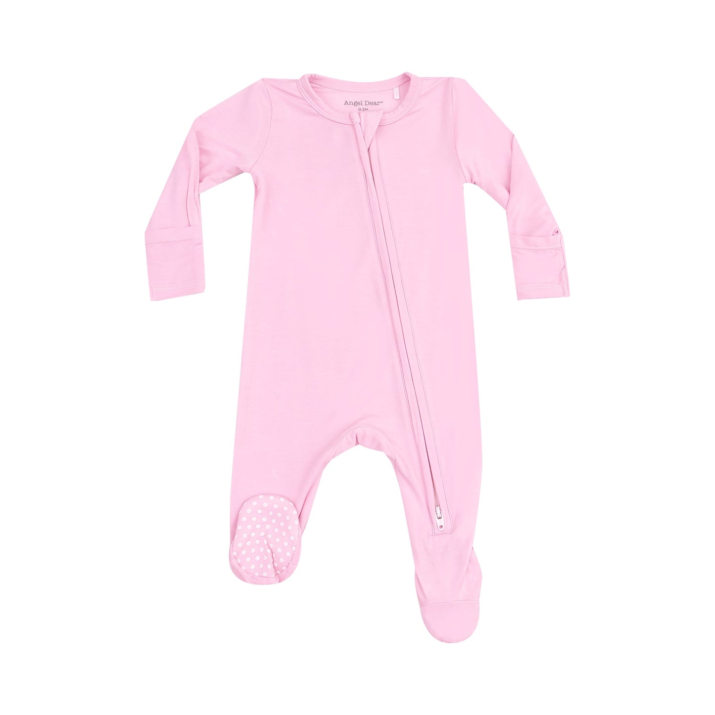 Angel Dear - Solid Nosegay Pink 2 Way Zipper Footie