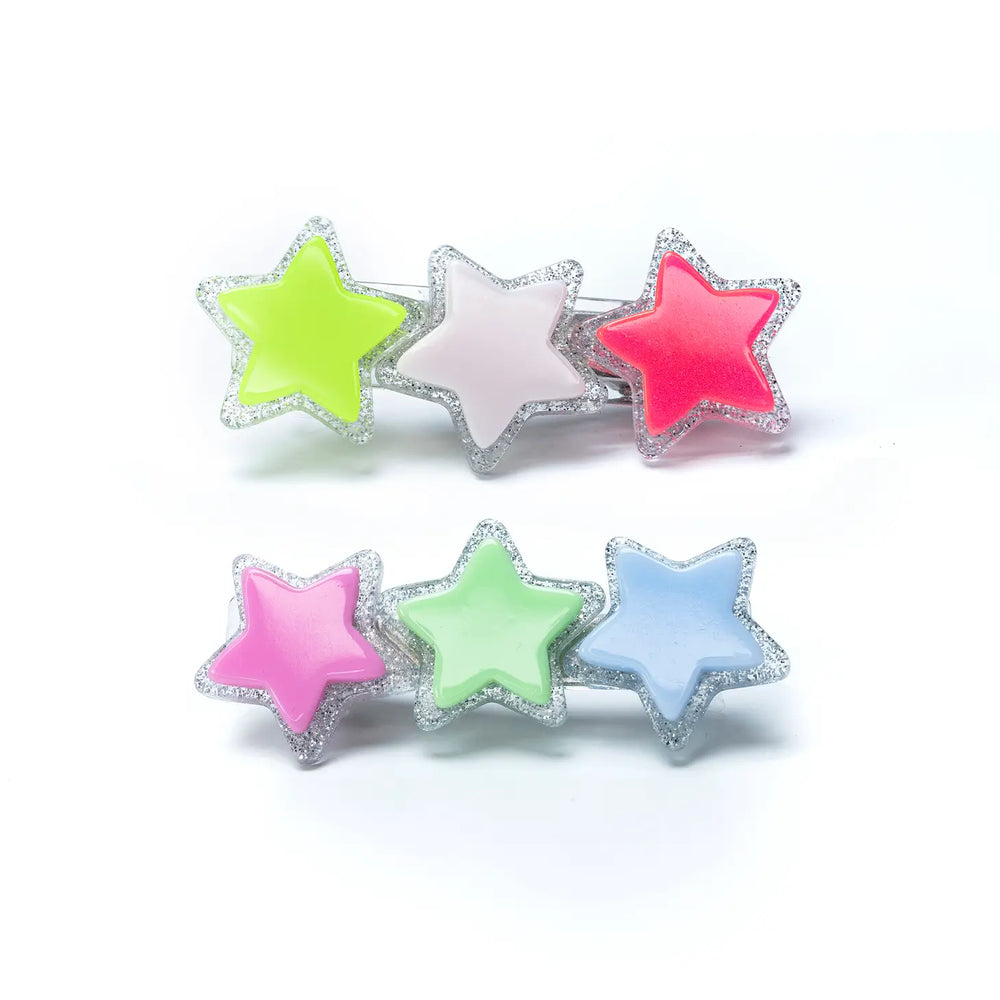 Lilies & Roses - Stars Neon Alligator Clips