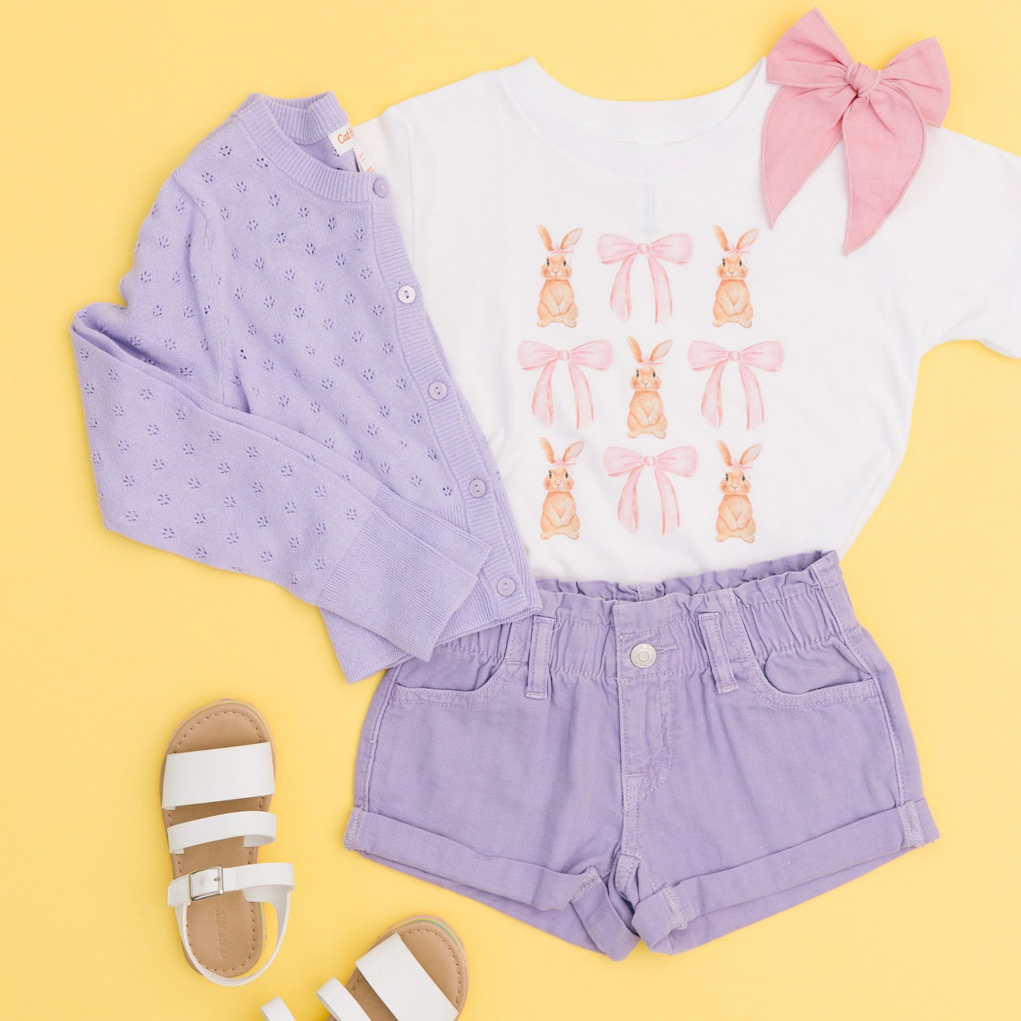 Bunnies and Bows Coquette Bow Toddler and Youth Easter Shirt