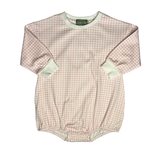 Pink Gingham LS Bubble