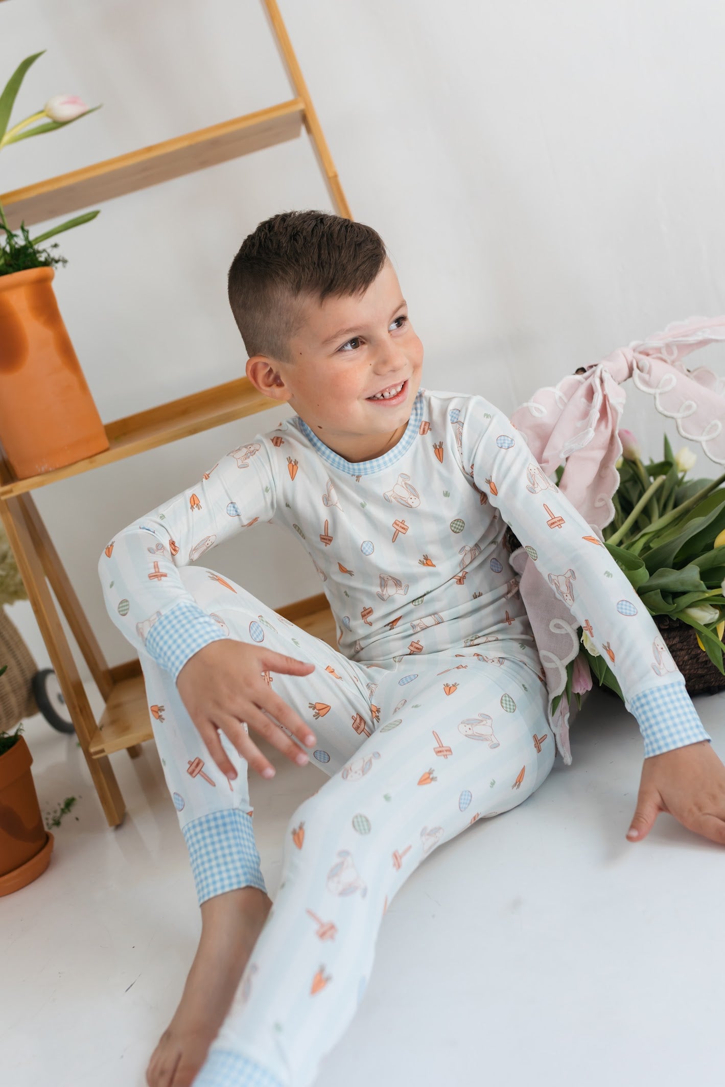 In My Jammers Oliver Rabbit two-piece set featuring a playful rabbit print shirt and matching shorts for kids.