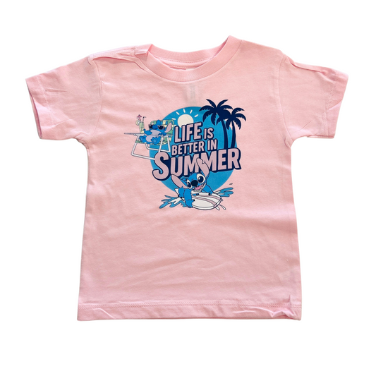 Pink Stitch Tee Life is Better in Summer