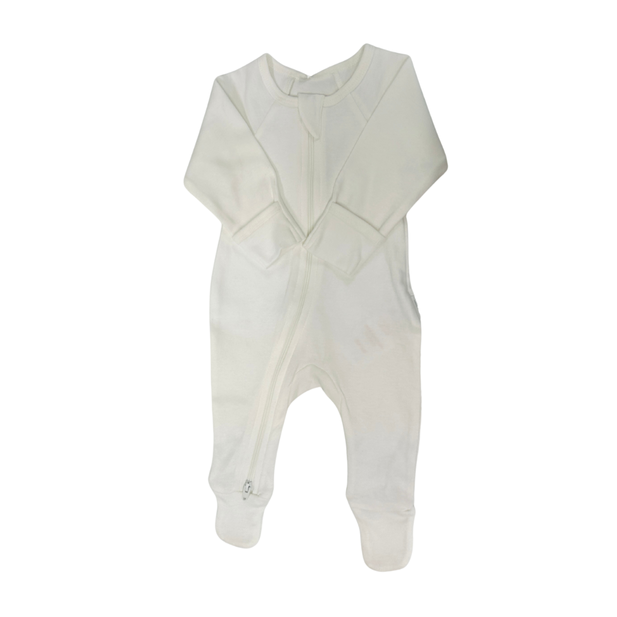Purebaby - White Zippered Footie