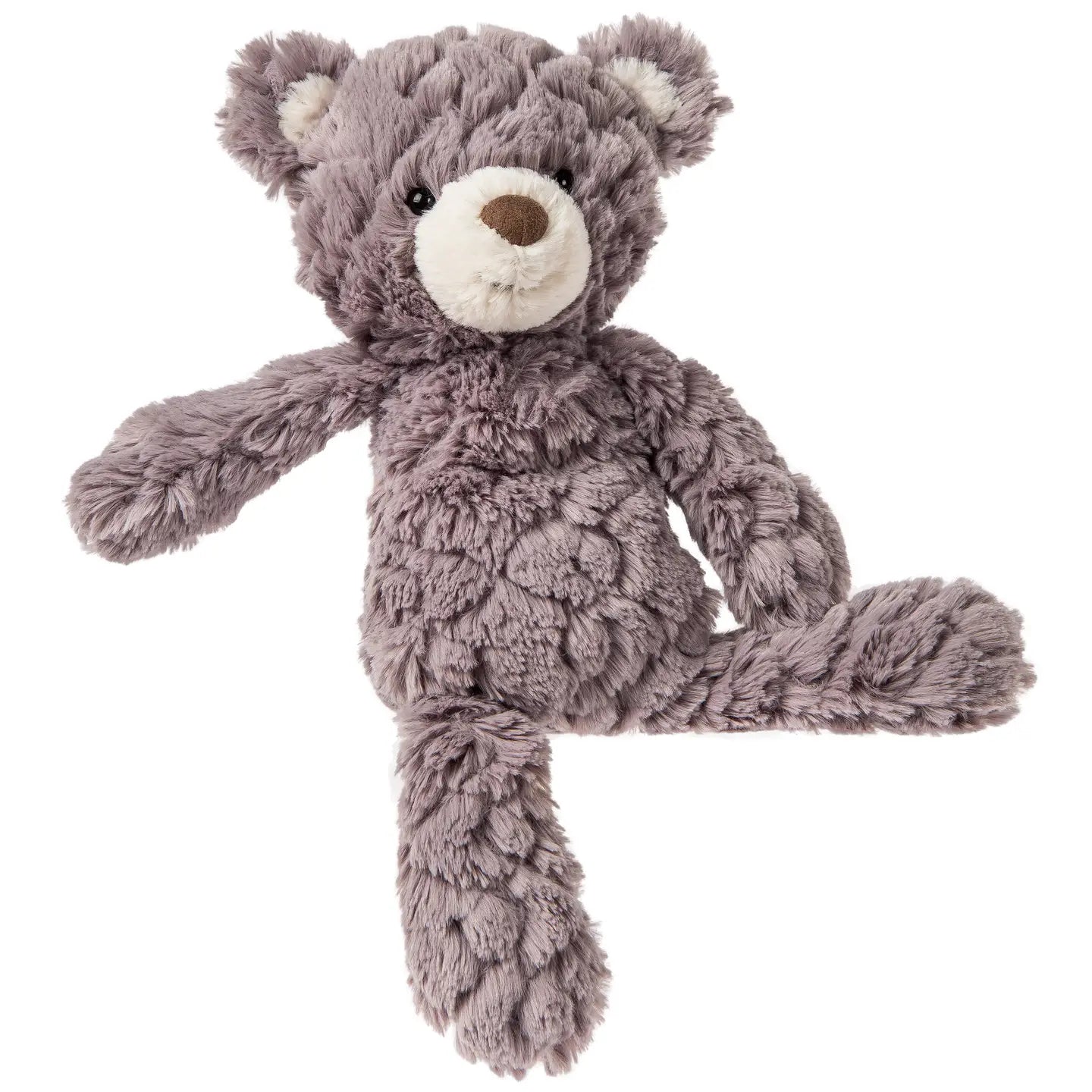 Small grey putty bear plush toy by Mary Myer, soft textured stuffed animal with adorable bear design