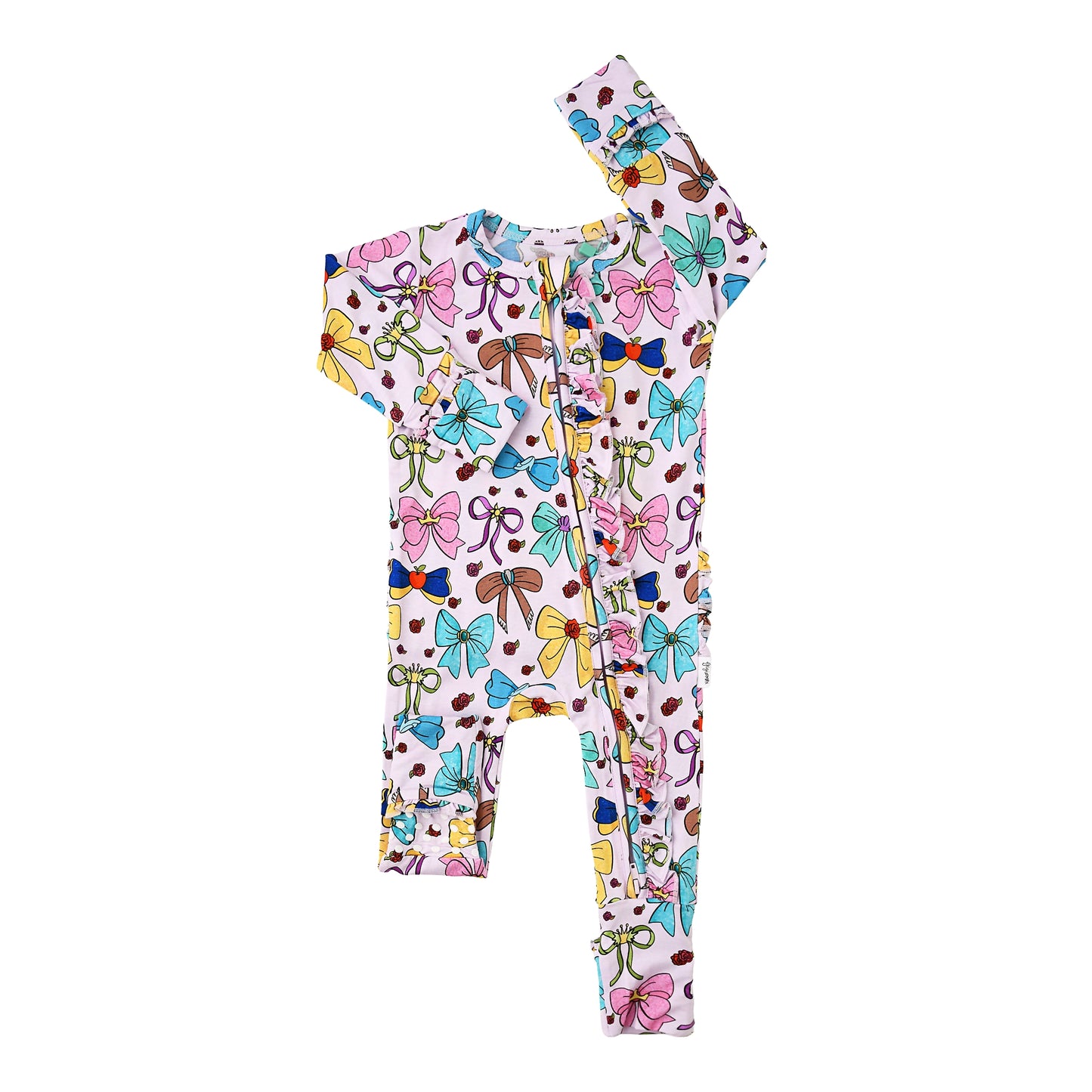Princess Bows Ruffle Zip Romper