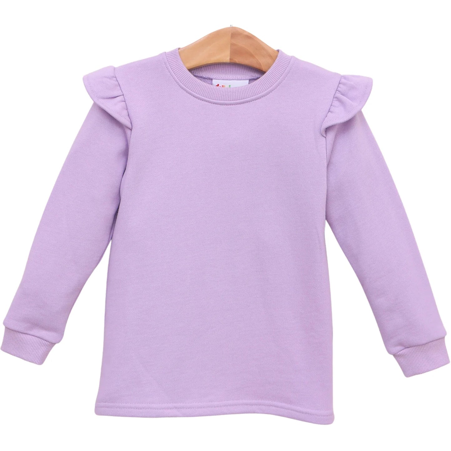 Lavender French Terry Flutter Pullover