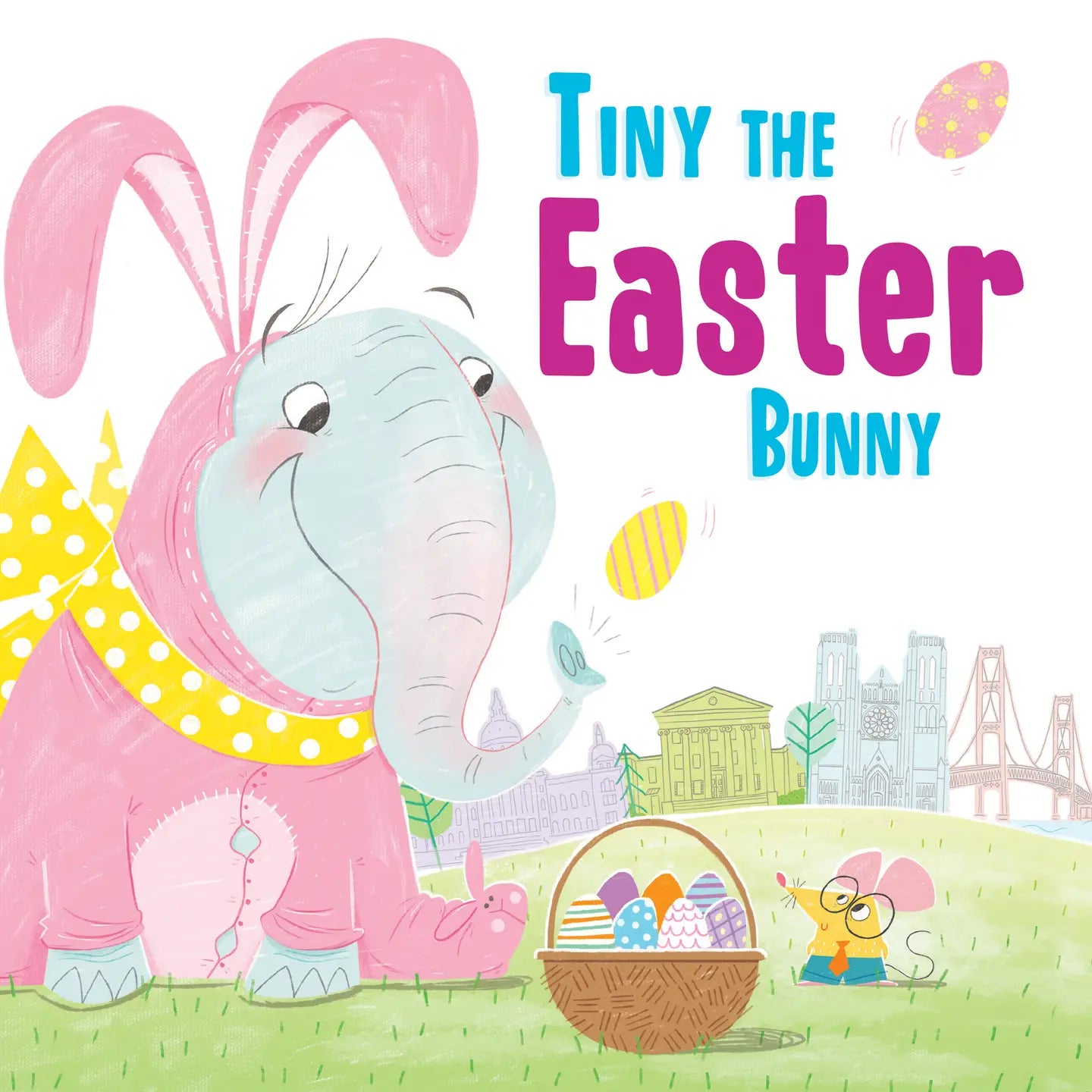 Soft plush Tiny the Easter Bunny toy from Sweet E's Children's Boutique, featuring white fur and pink accents, perfect for kids.
