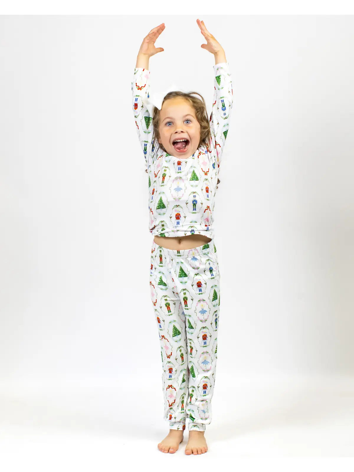 Kid's Nutcracker Waltz Long Sleeve Pajamas White/Multi