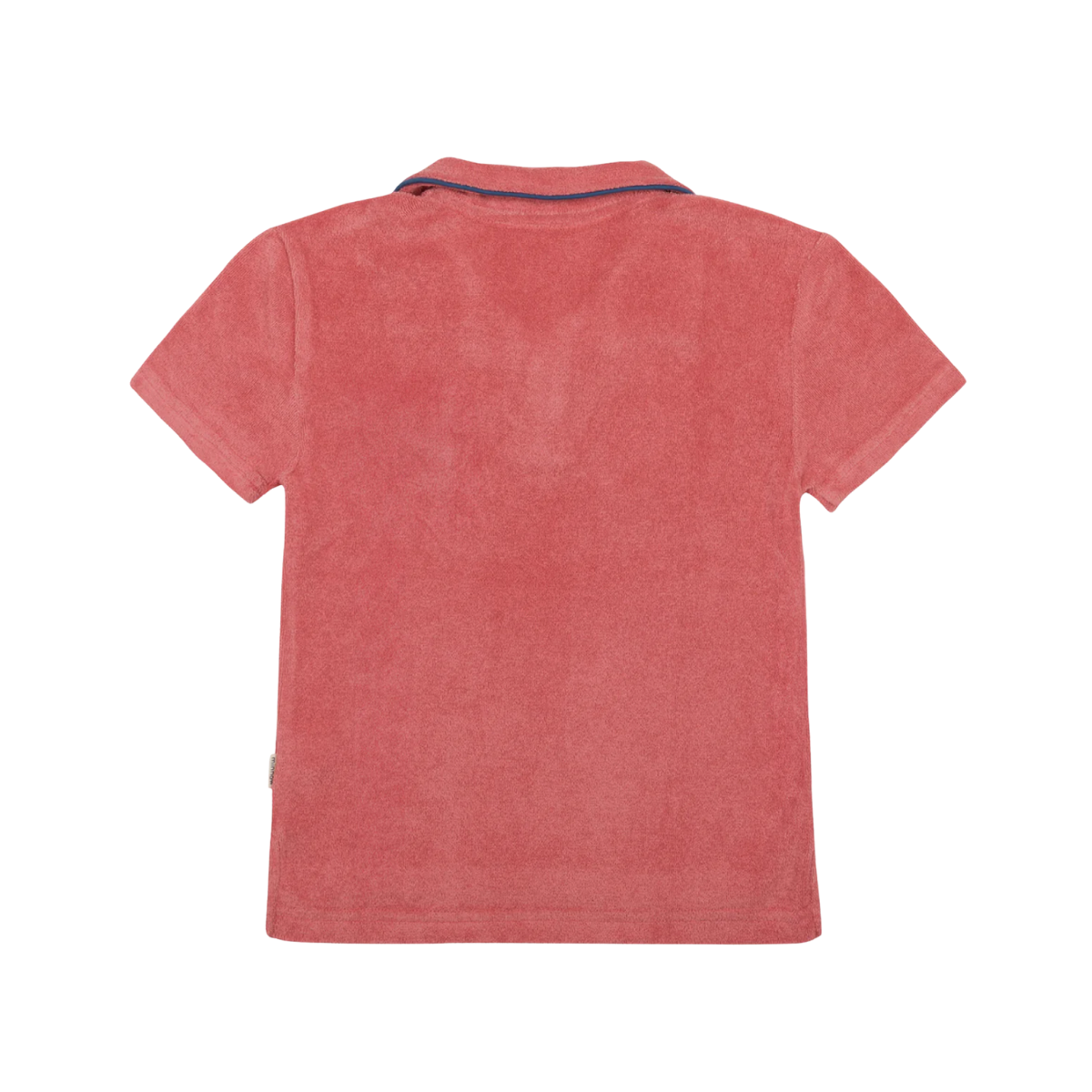 Minnow - Unisex Poppy Red French Terry Polo with Ribbed Hem