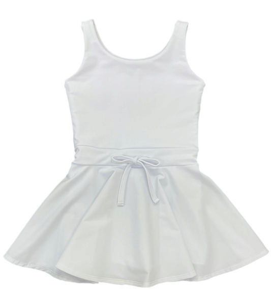 James & Lottie - White Athleisure Tennis Dress w/ Tie BE