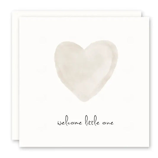 Welcome Little One Card in Neutral - Baby Card Plain