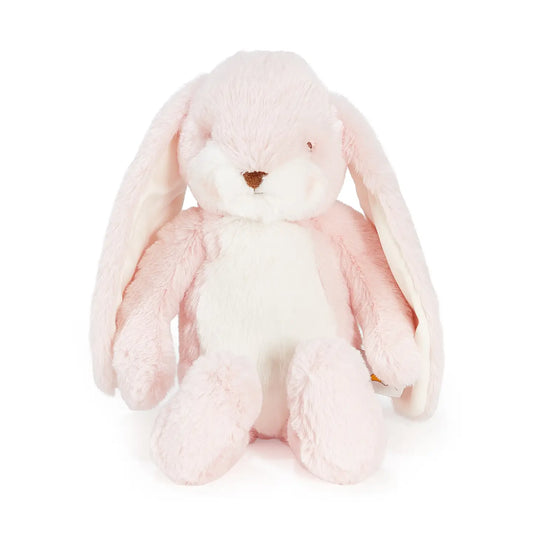 Pink Little 12-inch Nibble Bunny plush toy by Bunnies By the Bay, featuring soft fabric and adorable bunny details.