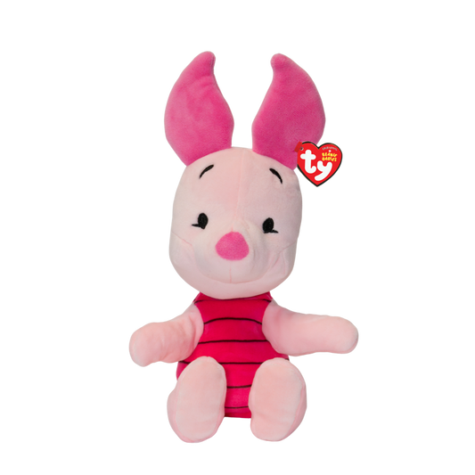 Soft pink Ty Piglet plush toy with embroidered features and a cute, friendly face, perfect for cuddling and collection.