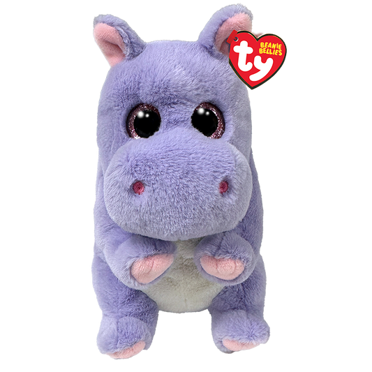 Soft plush Henrietta Ty teddy bear with pink bow and embroidered face, featuring light brown fur and a friendly expression.