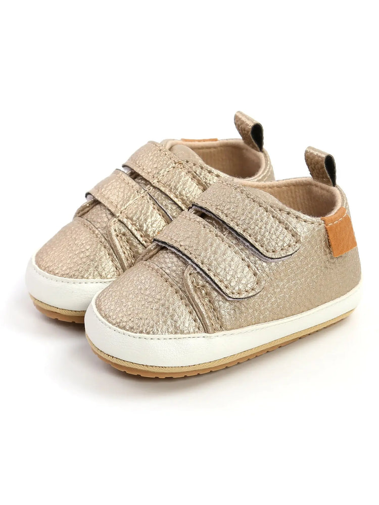 Gold Velcro Baby Shoes