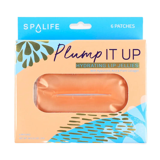 My Spa Life Plump It Up Hydrating Lip Jellies in 6 patches, showing glossy, plumping lip treatment for moisturized lips.