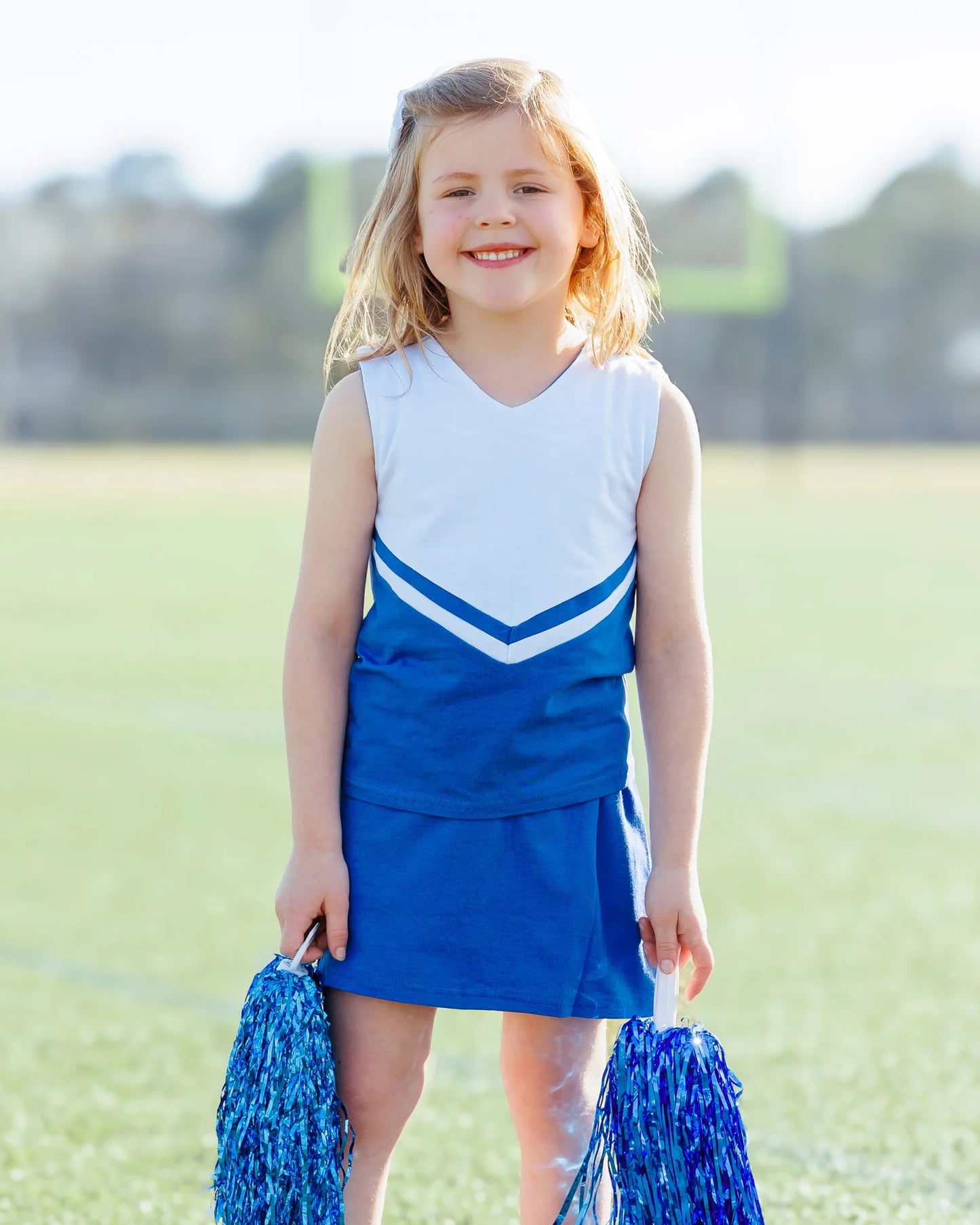 Blue & White Cheer Uniform Skort Set