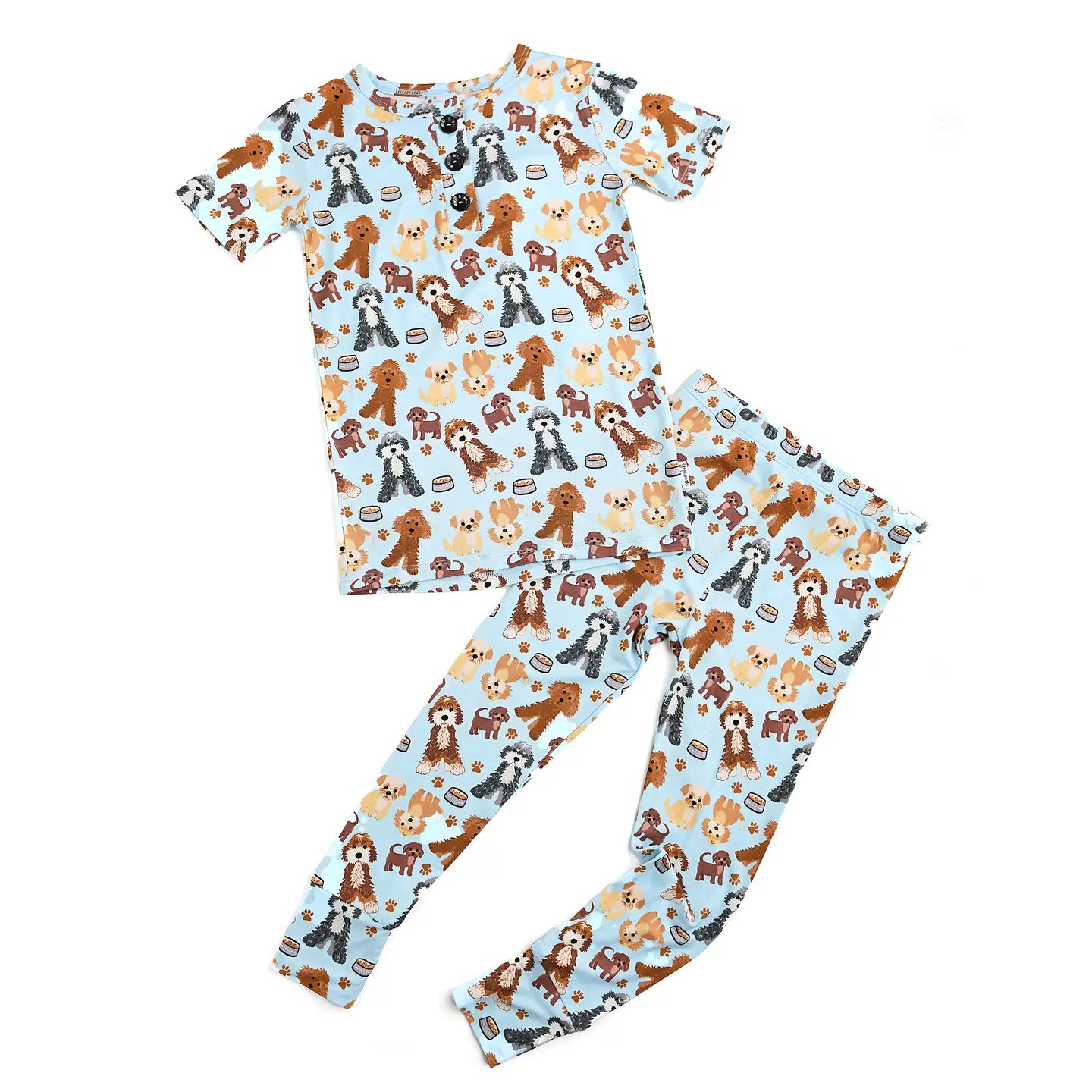 Gigi and Max - Griffin Two Piece Sleepies Little Doodle Dog Kids Bamboo Set