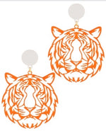 Game Day - Orange Tiger Earrings