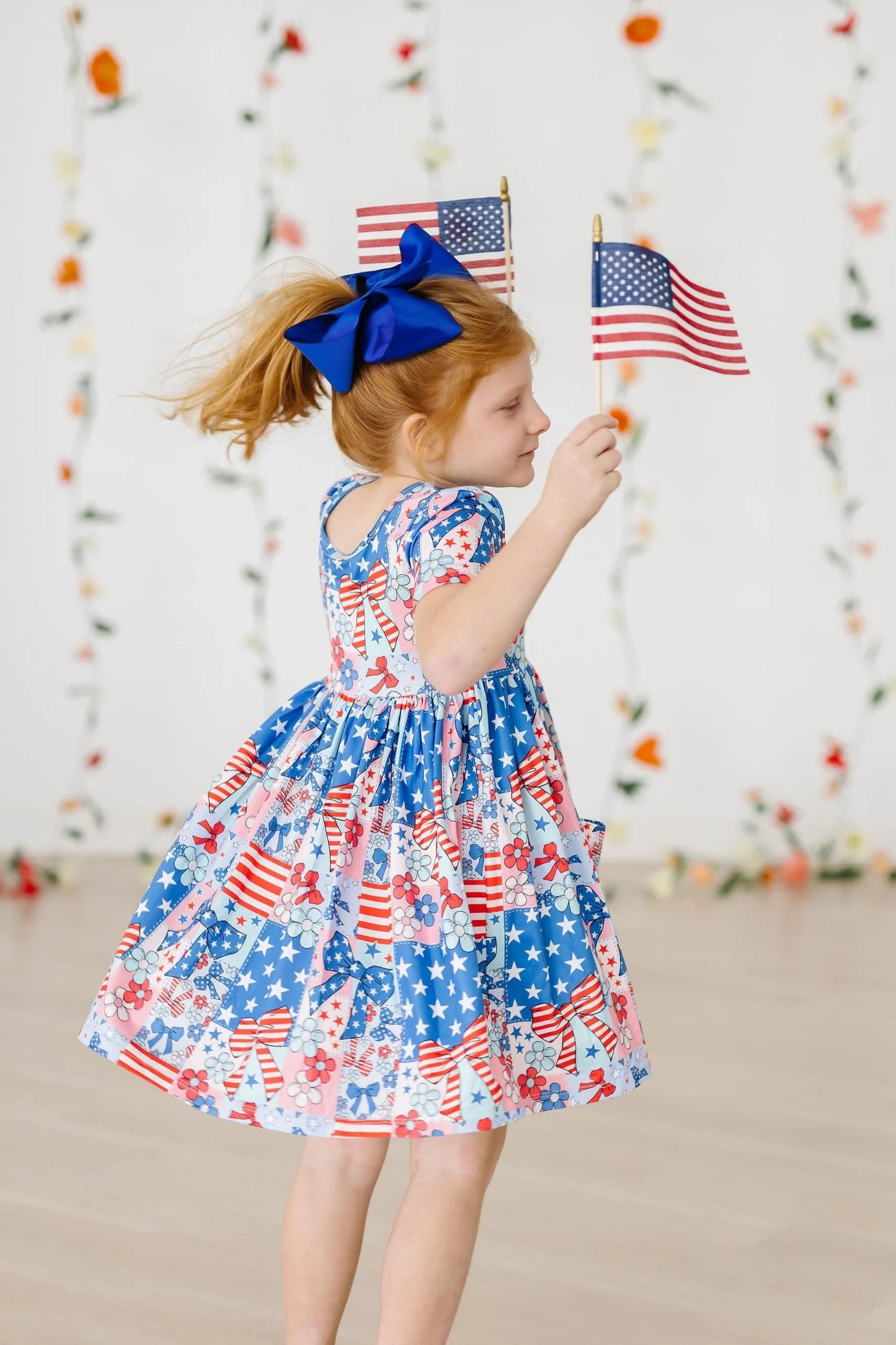 Mila & Rose - Patriotic Patchwork S/S Pocket Twirl Dress
