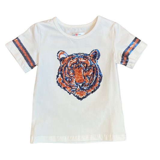 Lulu Bebe - Sequin Tiger Puff Sleeve Tee