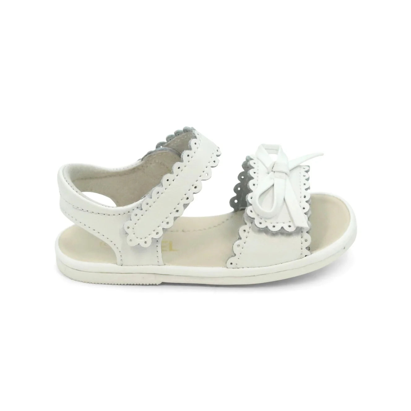 White Amelie Scalloped Sandal