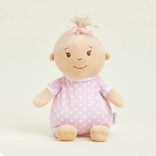 Warmies Baby Girl plush toy from Warmies, soft and cuddly with a cute baby girl design, perfect for comforting and snuggling.