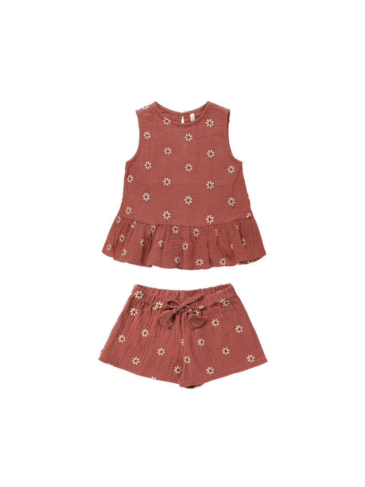 Rylee & Cru - Embroidered Daisy Carrie Set