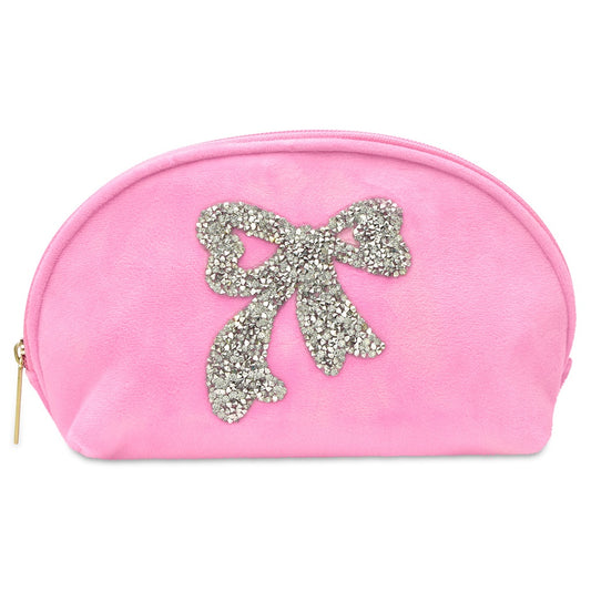 Iscream - Glitter Bow Oval Cosmetic Bag
