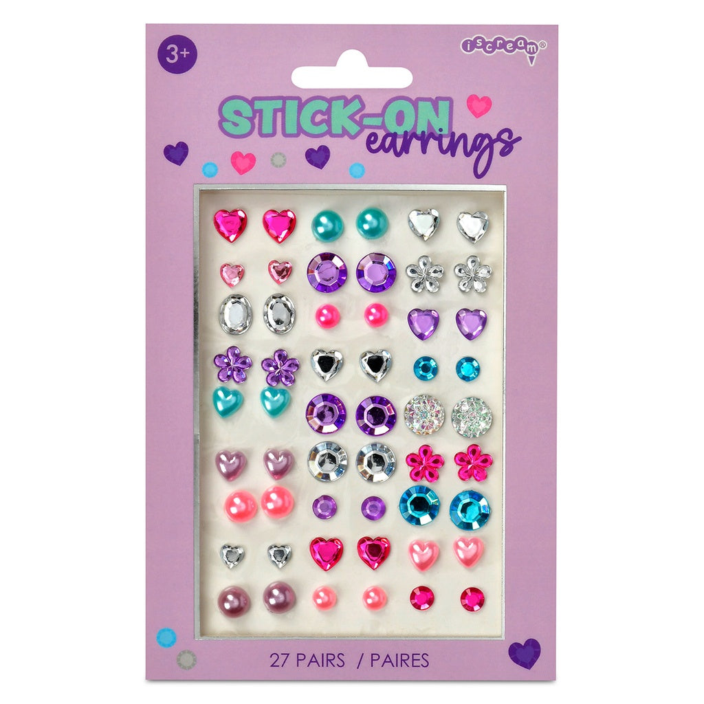 Iscream Gem Stick On Earrings with sparkling gemstone design and easy clip-on style for stylish, no-pierce wear.