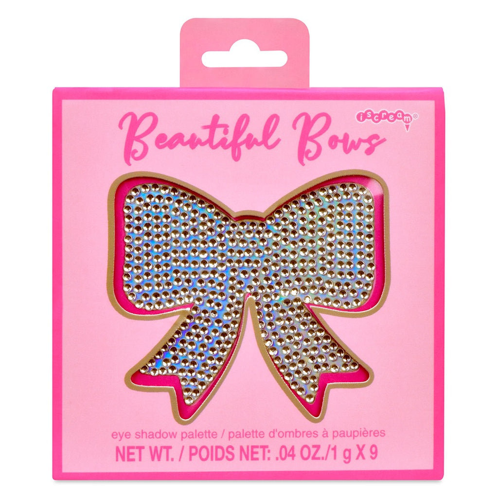 Iscream Beautiful Bows eyeshadow palette with colorful shades in a compact case, ideal for creative eye makeup looks.