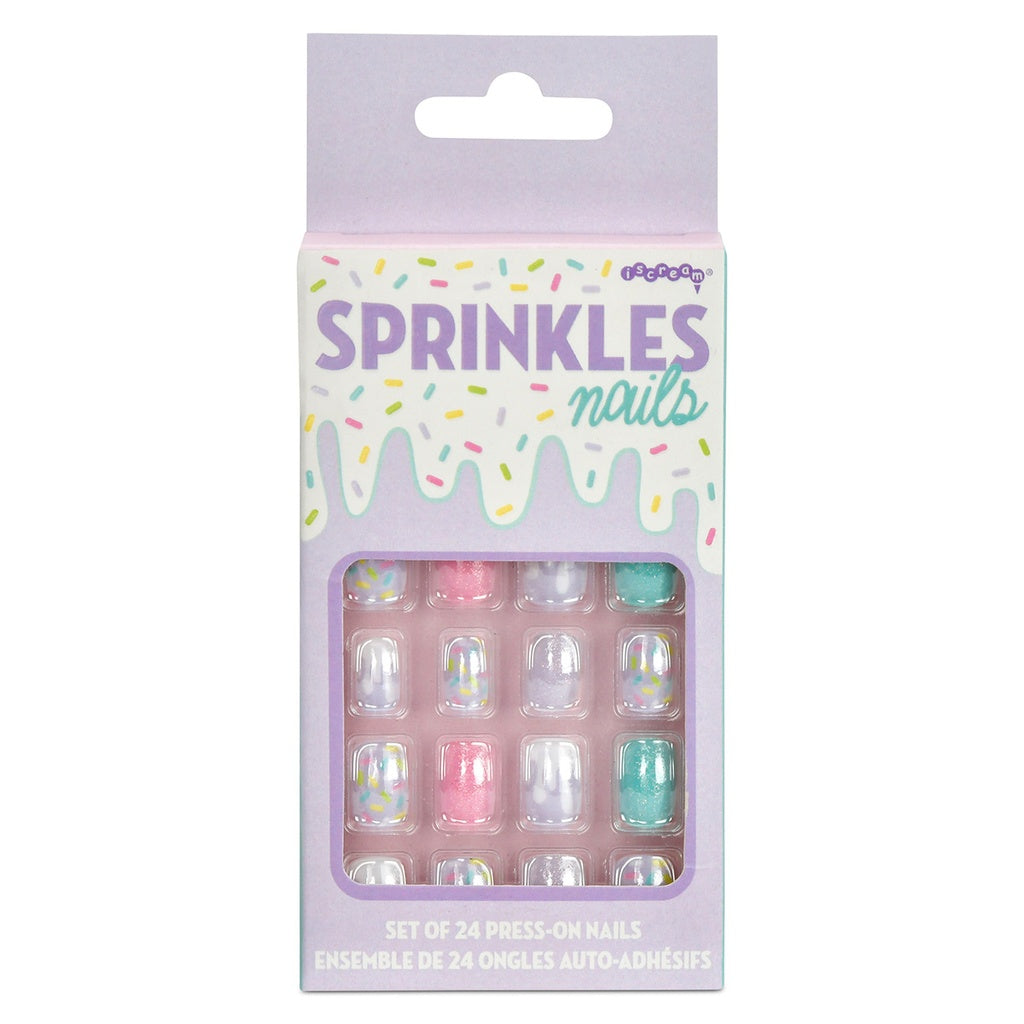 Iscream Sprinkles press-on nail set featuring colorful, fun nail tips with a playful sprinkle design for easy, stylish manicures.