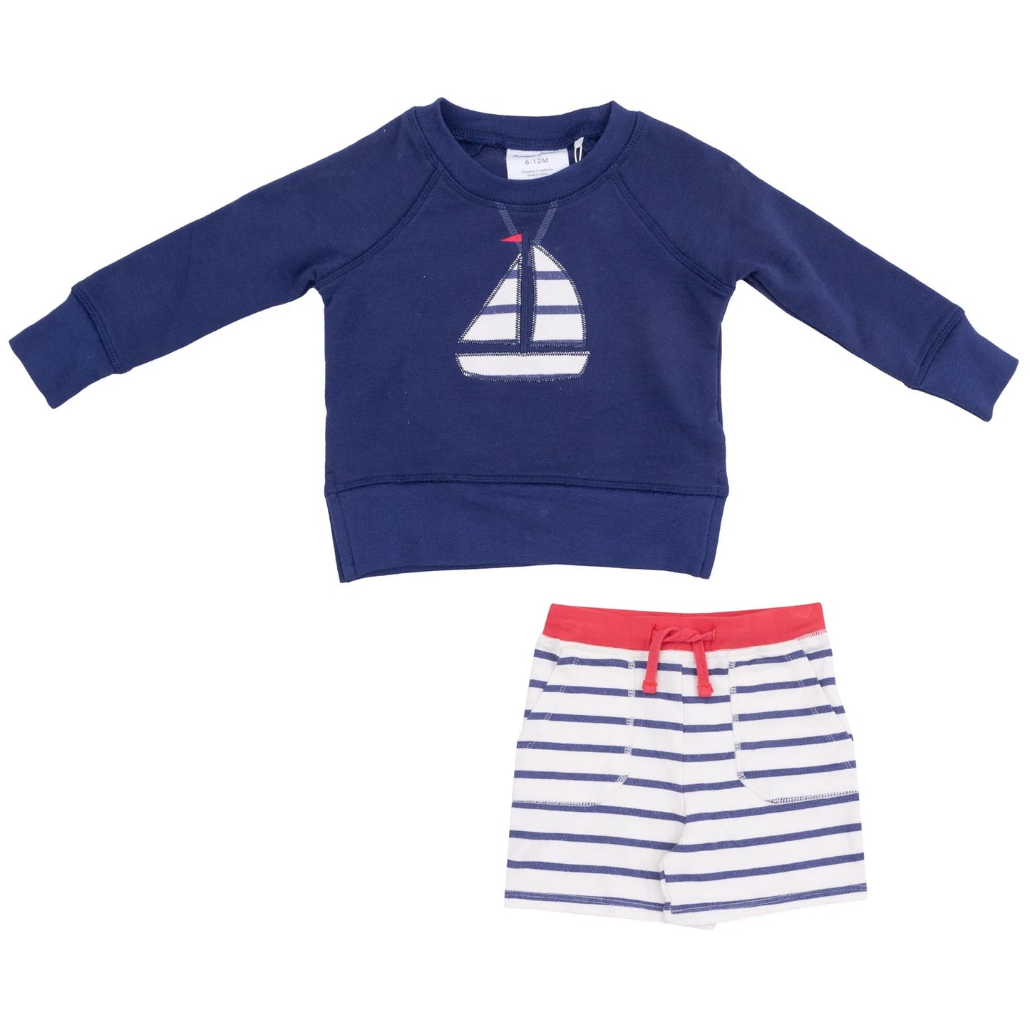 Angel Dear - Sailboat French Terry Set with Red
