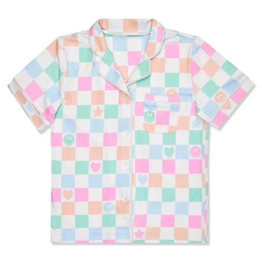 Smiley Check Shorts Lounge Set