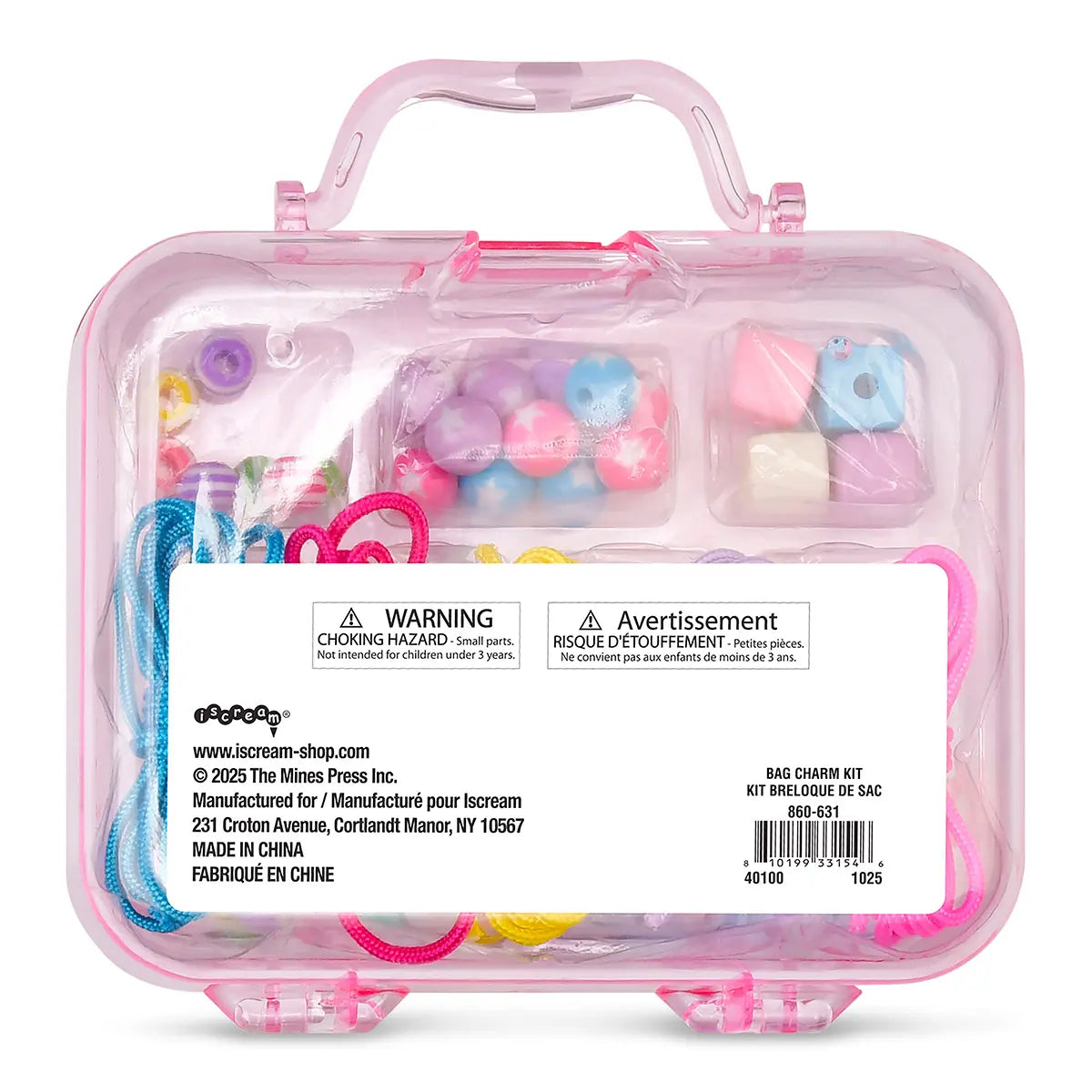 Iscream Besties Bag Charm Bead Kit with colorful beads and accessories for customizing your bag charm, shown in the image.