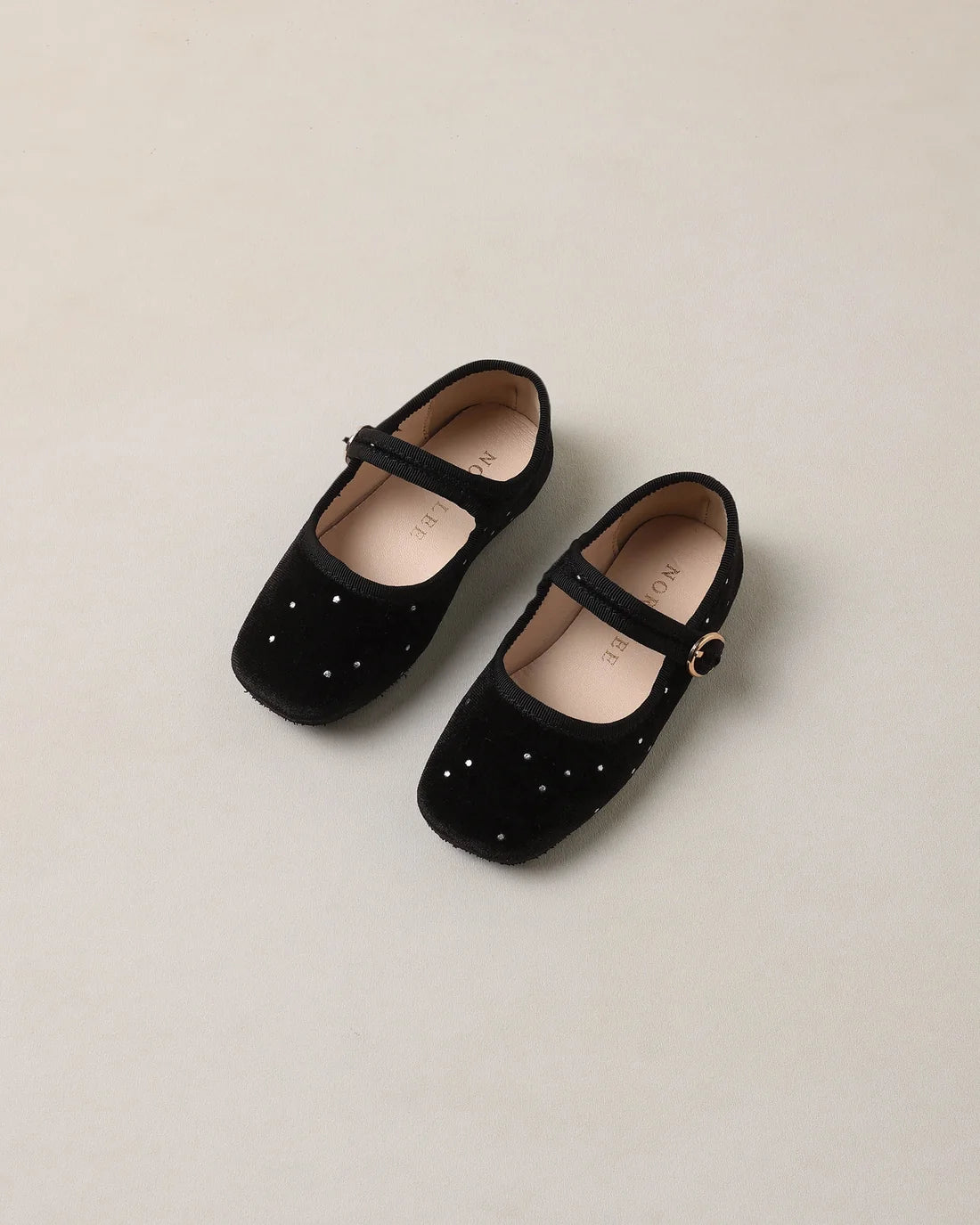 Black Strap Ballet Flats