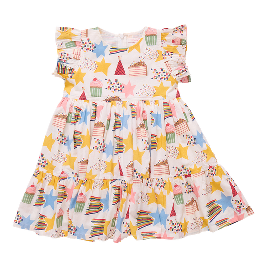 Girls Jennifer Dress - Birthday Star