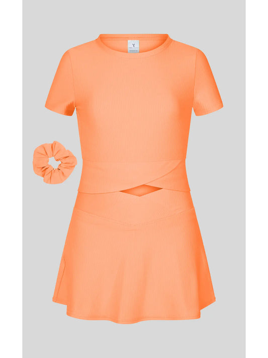 Desert Flower Rib Marie Crossover Top and Skort Set