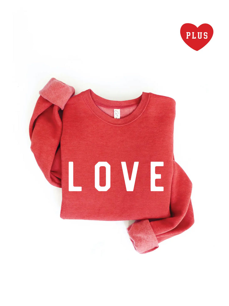 Women's Love Mid Graphic Sweatshirt Cranberry Heather (Plus size available)