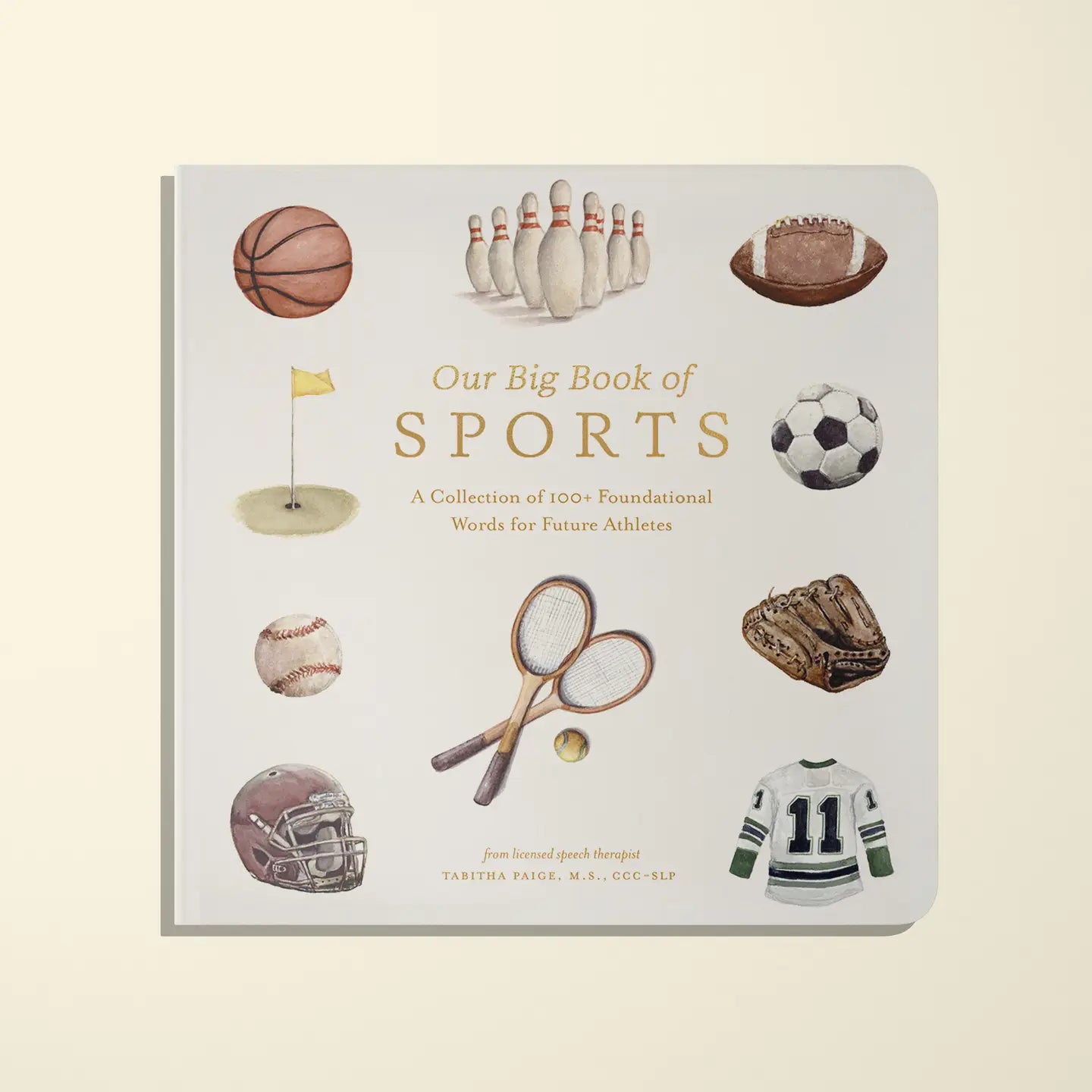 Colorful cover of Our Big Book of Sports board book by Paige Tate & Co. designed for young children to learn about sports.