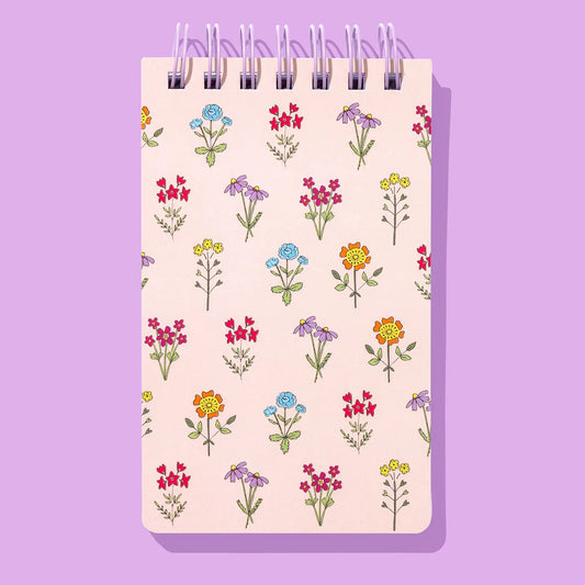Taylor Elliot Designs - Small Spiral Top Notebook - Wildflowers - 200 Pages