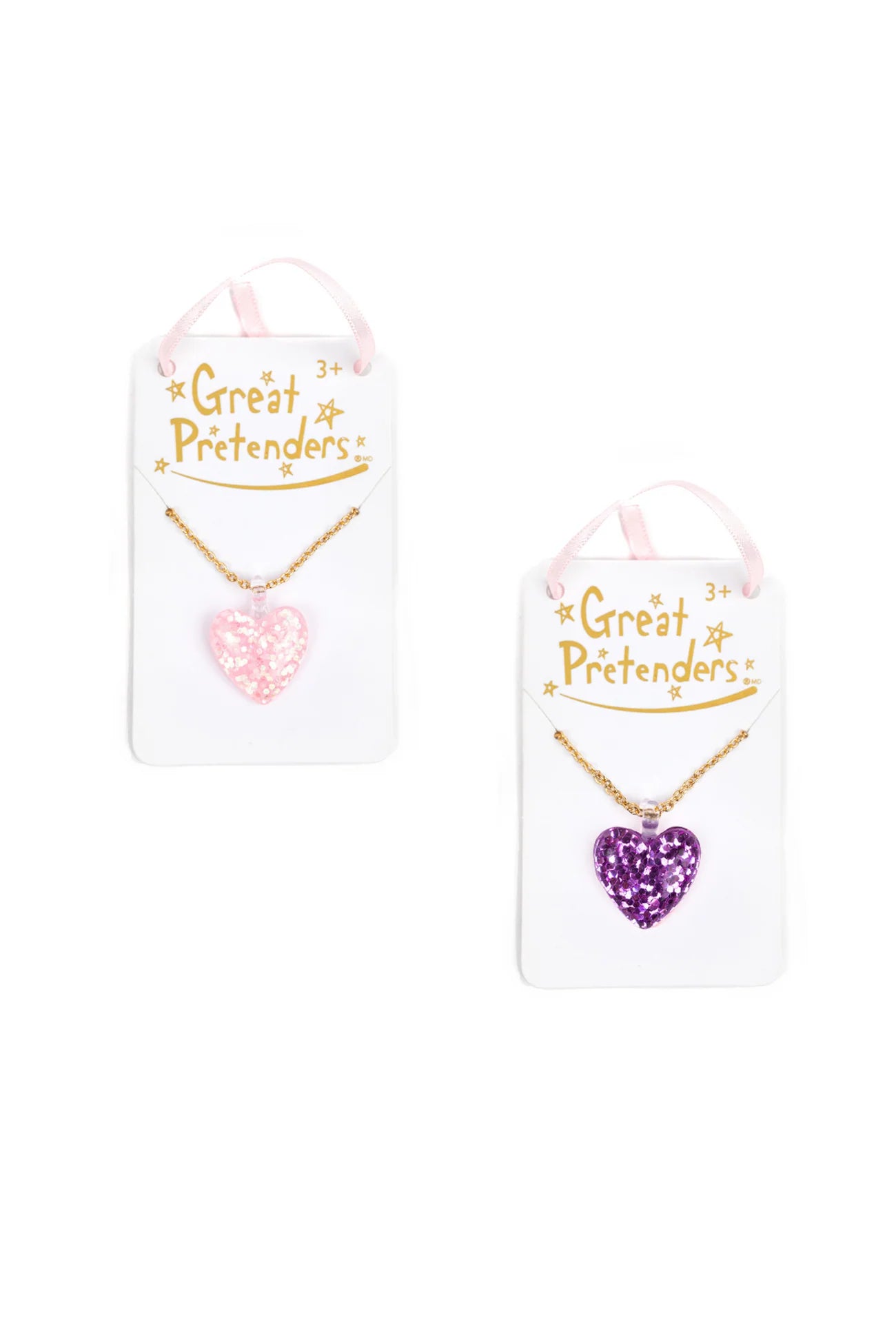 Great Pretenders boutique glitter heart necklace featuring a sparkling glitter heart pendant on a delicate chain.