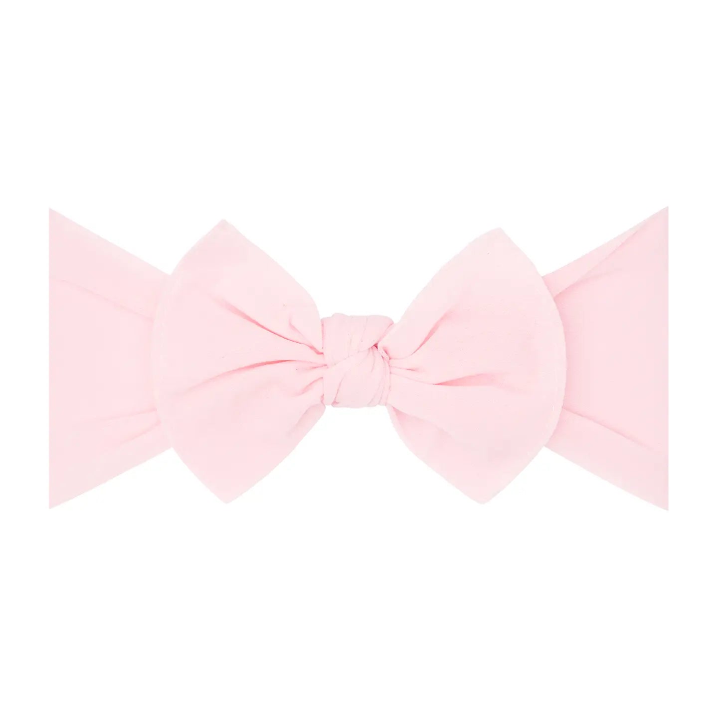 Pink Original Knot Soft Nylon Headband by Baby Bling Bows with a knotted design and soft nylon material for babies.