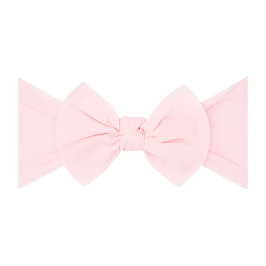 Pink Original Knot Soft Nylon Headband by Baby Bling Bows with a knotted design and soft nylon material for babies.