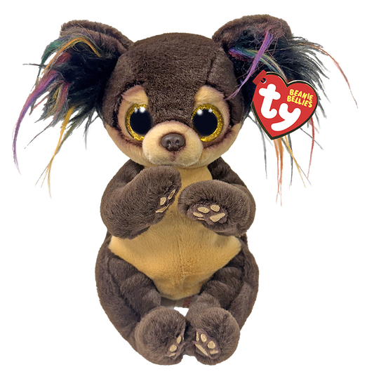 Close-up of Ty Toffee, a chewy caramel treat with a golden-brown color and smooth texture on a neutral background.