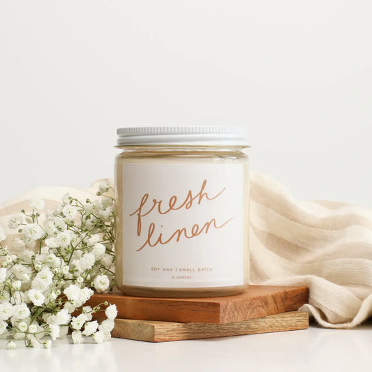 Poured Goods -Fresh Linens: 8 oz Soy Wax
