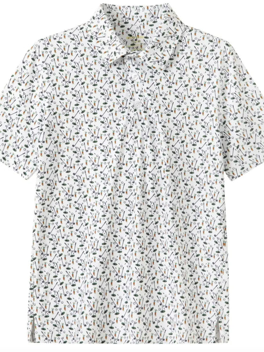 Men's green polo shirt by Meripex with a classic collar and short sleeves, displayed on a hanger.
