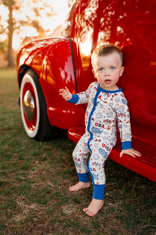 In My Jammers - USA Zipper Romper