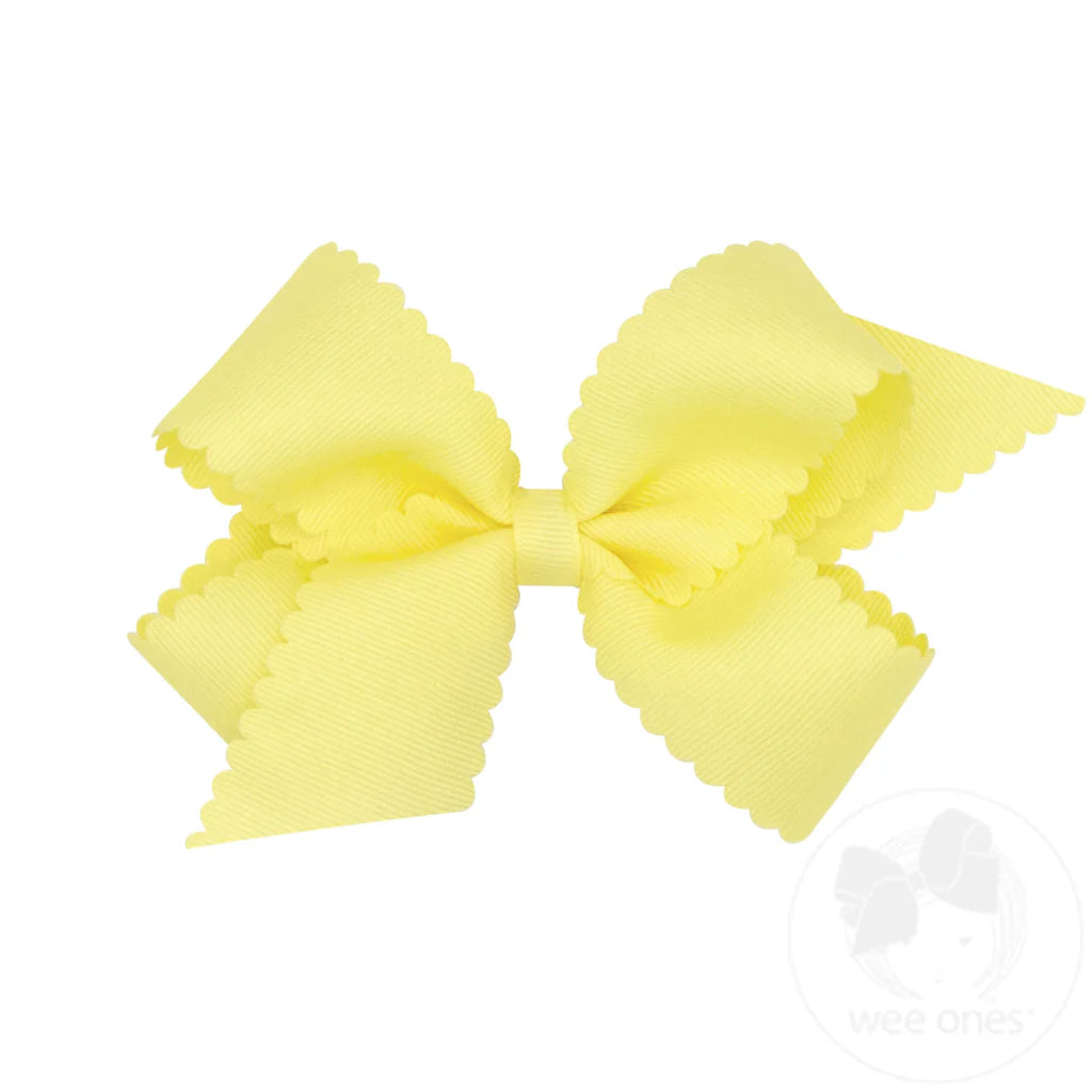 wee ones - Medium Grosgrain Hair Bow with Scalloped Edge