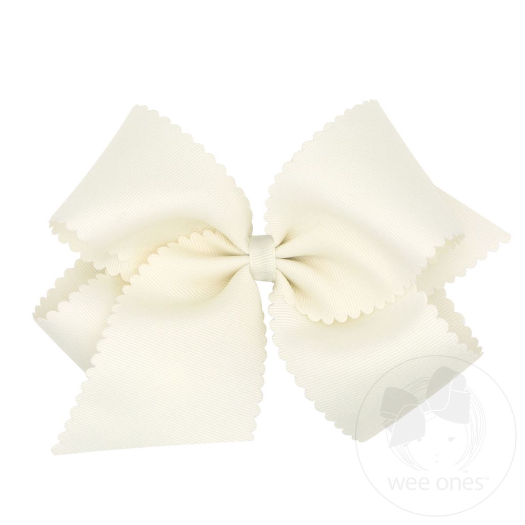 wee ones - King Grosgrain Hair Bow Scalloped Edge
